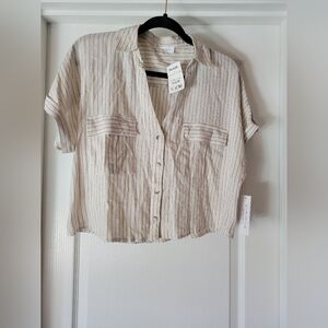 ✨️NWT✨️ KIRIOUS | Striped Button-Up Crop Top